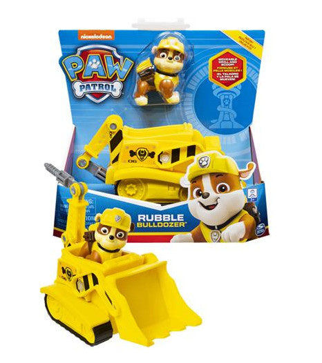 speelfiguur Paw Patrol Rubble 12 cm geel 2-delig