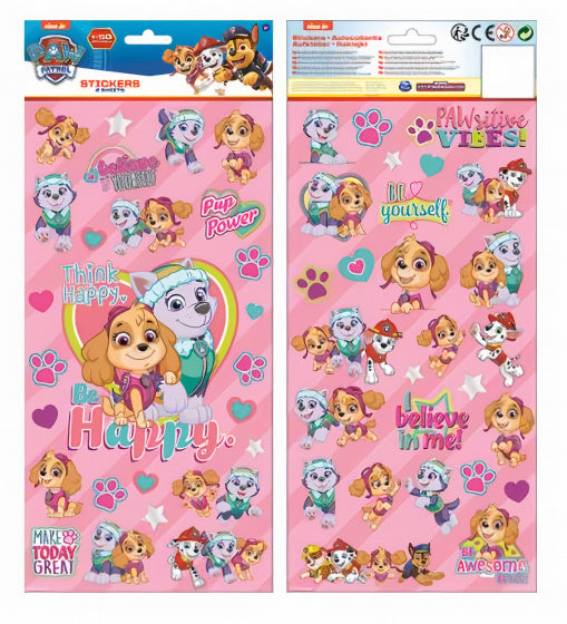 stickervel Paw Patrol junior 35,5 cm roze 2-delig