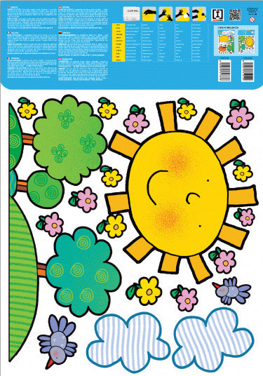 muursticker Air Baloon 29,7 x 42 cm geel 2-delig