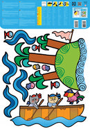 muursticker Pirates 50 x 70 cm vinyl geel 2-delig