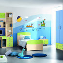 muursticker Pirates 50 x 70 cm vinyl geel 2-delig