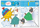 muursticker Snow 50 x 70 cm vinyl wit 2-delig