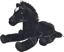 pluchen knuffel liggen paard 62 cm zwart