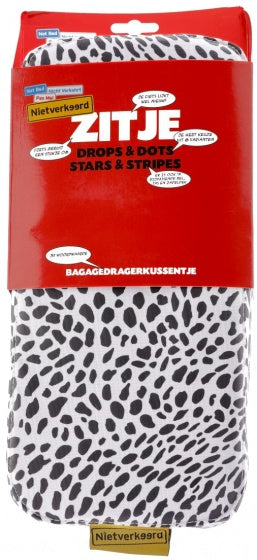 bagagedragerkussen Animal Dots wit/zwart 32 cm