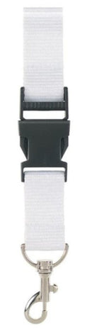 keycord 57 x 2,5 cm polyester/staal wit