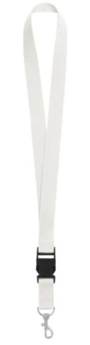 keycord 57 x 2,5 cm polyester/staal wit