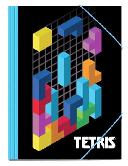 elastomap Tetris junior 22 x 35 cm A4 zwart/blauw