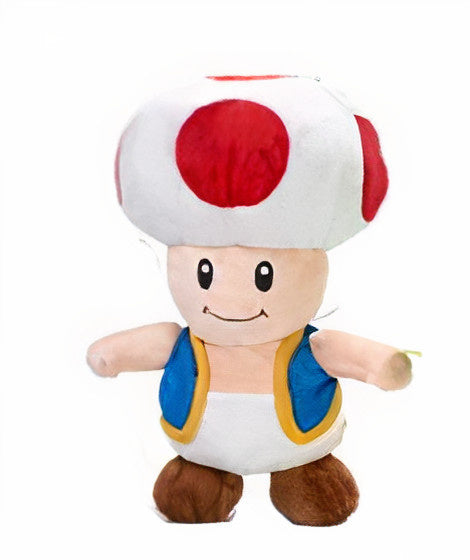 knuffel Super Mario - Toad 26 cm pluche rood/wit
