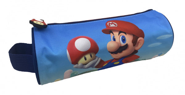 pennenetui Mario junior 22 x 8 cm polyester blauw