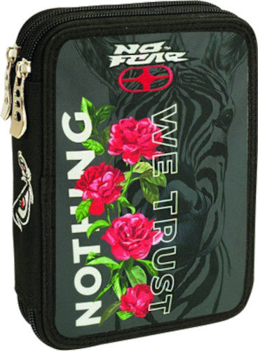 etui Nothing We Trust 20 x 14 cm zwart/rood 27-delig