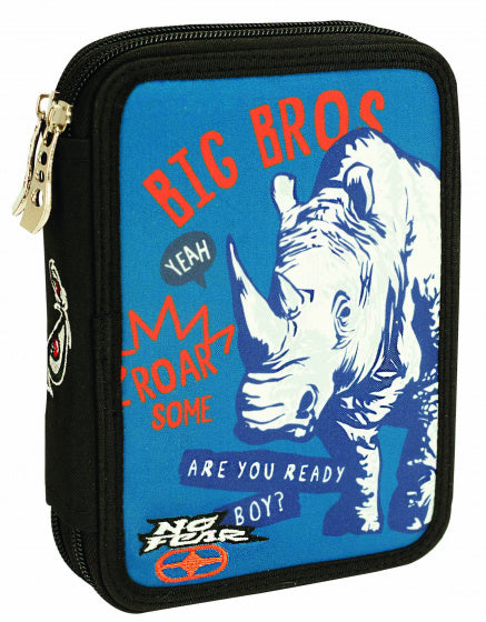 etui Neushoorn junior 20 cm polyester zwart 27-delig
