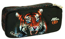 etui Tijger junior 23 x 10 x 6 cm textiel zwart/oranje