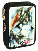 etui Wolf junior 20 cm polyester zwart/wit 27-delig