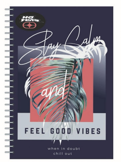 notitieboek B5 softcover blauw/roze 70 pagina's