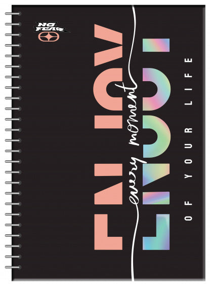 notitieboek Enjoy spiraal A4 zwart/roze70 pagina's