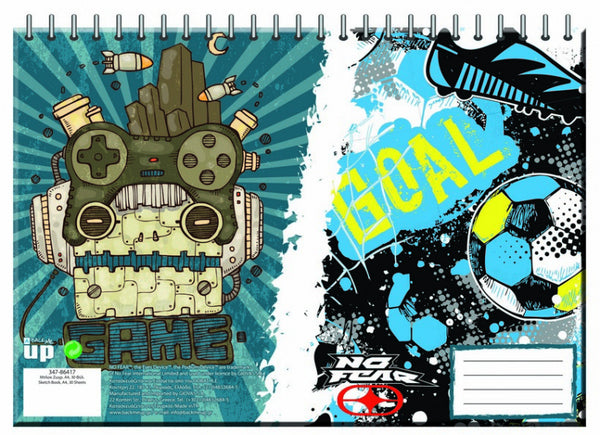 schetsblok junior A4 papier blauw/groen 30 vellen