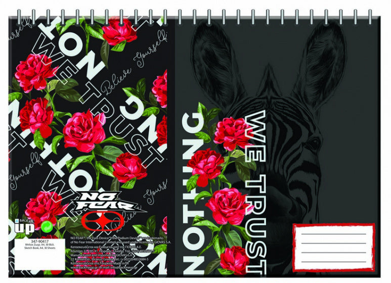 schetsblok junior A4 papier rood/zwart 30 vellen