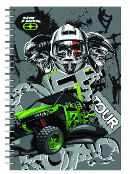 notitieboek Off Road spiraal A4 grijs 70 pagina's