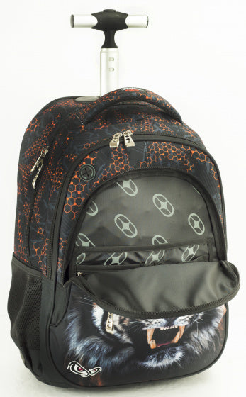 trolley rugzak 24,5 liter softcase zwart/oranje