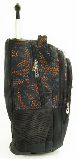 trolley rugzak 24,5 liter softcase zwart/oranje