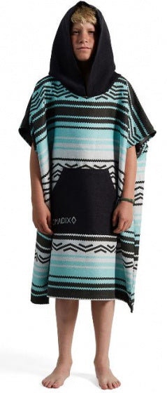 badponcho Baja junior 78 x 89 cm polyester zwart/blauw