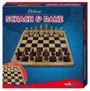 schaak- en damspel junior hout bruin/wit/zwart 2-delig