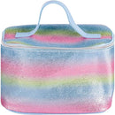 toilettas meisjes 18 x 16 cm polyester blauw/roze/groen