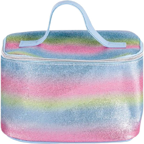 toilettas meisjes 18 x 16 cm polyester blauw/roze/groen