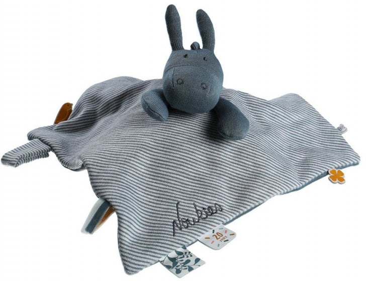 knuffeldoekje Paco junior 28 x 20 cm katoen blauw