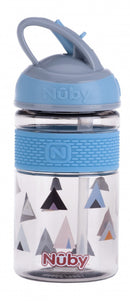 2 in 1 Beker met Harde Tuit tritan 360ml grijs/blauw 3jaar+