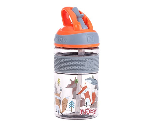 2 in 1 Beker met Harde Tuit tritan 360ml oranje/grijs 3jaar+