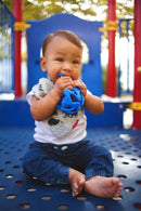 bijtbal junior 15,9 cm siliconen blauw