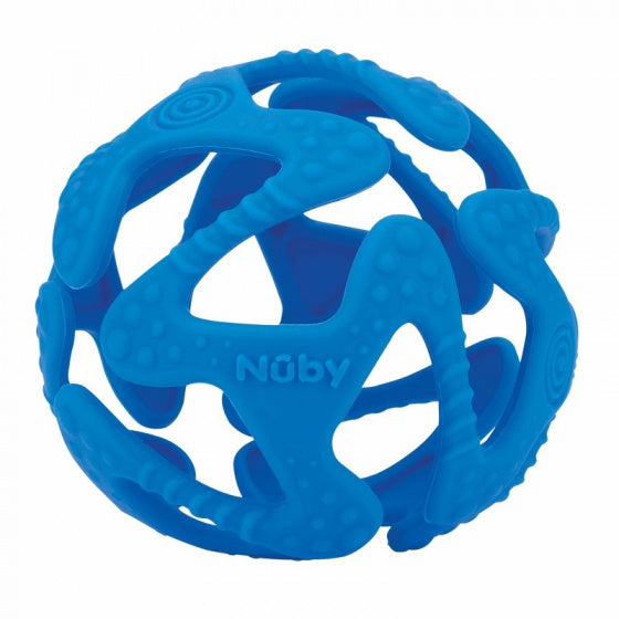 bijtbal junior 15,9 cm siliconen blauw