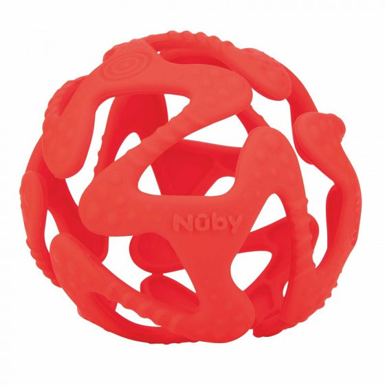bijtbal junior 15,9 cm siliconen  rood