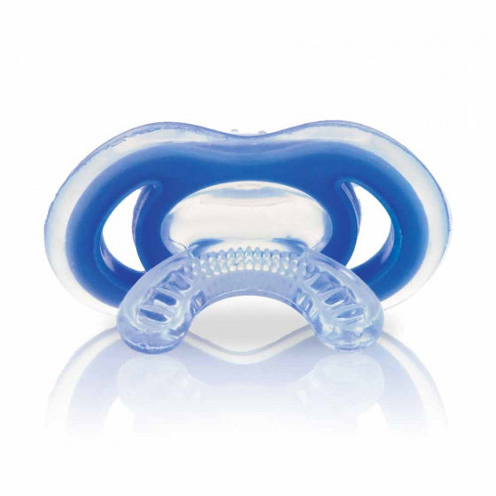 bijtspeen junior 18 x 12,6 cm siliconen blauw