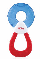 koelbijtfiguur rond junior 19,7 x 9,8 cm siliconen blauw/rood