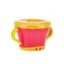 snackhouder junior 13 cm roze/geel