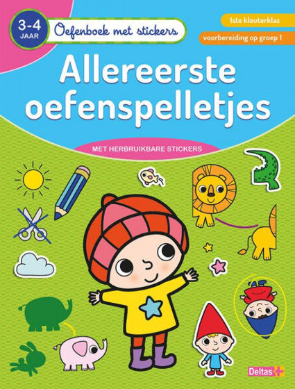 Oefenboek met Stickers - Allereerste Oefenspelletjes (3-4jr)