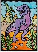 kleurplaat Velveteez Dinosauriër fluweel 3-delig