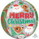 folieballon Adorable Christmas Buddies 38 x 40 cm groen