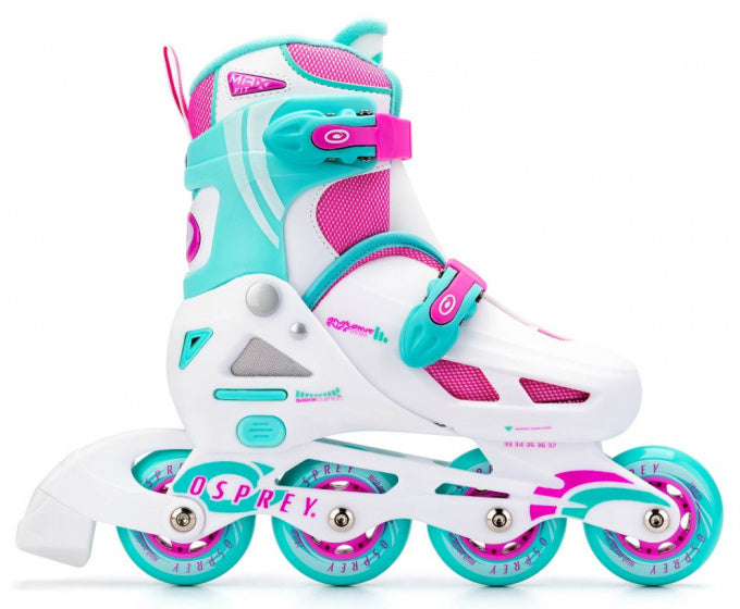 inlineskates Velocity polypropyleen 82A wit/blauw mt 31-33