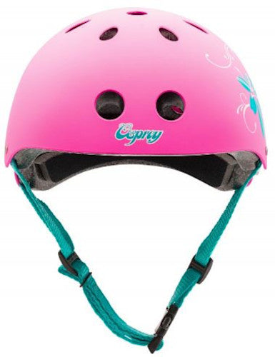skatehelm Flower meisjes 52-54 cm ABS roze/blauw maat XS