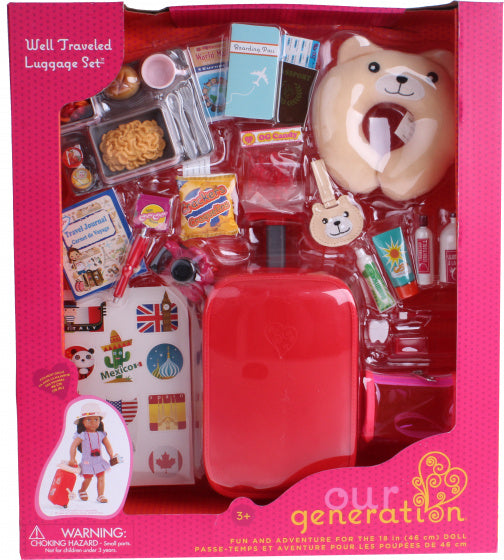 bagage-set Well Travelled 46 cm roze 31-delig