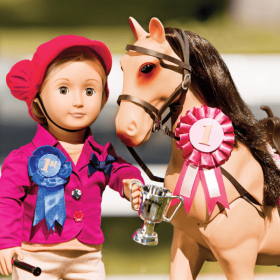 paard Posable Morgan 50 cm beige/bruin 13-delig