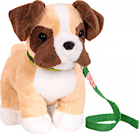 poppenhuisdier Boxer Pup pluche beige/wit 3-delig