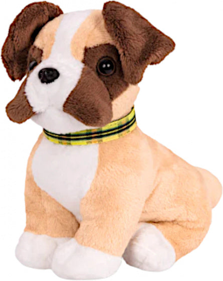 poppenhuisdier Boxer Pup pluche beige/wit 3-delig