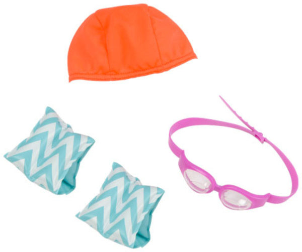 poppenkleding Swim Like a Fish oranje/roze 3-delig