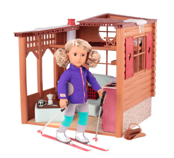 speelset Cozy Cabin vakantiehuis bruin 28-delig