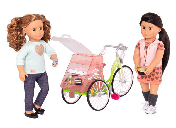 speelset Delivery Bike meisjes groen 12-delig