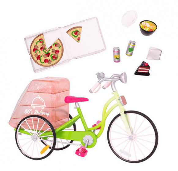 speelset Delivery Bike meisjes groen 12-delig